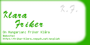 klara friker business card